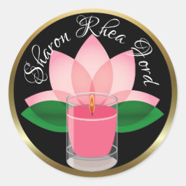 Adesivo Vela Personalizada - Vinheta Flor de Lotus