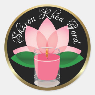 Adesivo Vela Personalizada - Vinheta Flor de Lotus