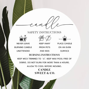 Adesivo Vela Preta e Branca do Script de Caligrafia