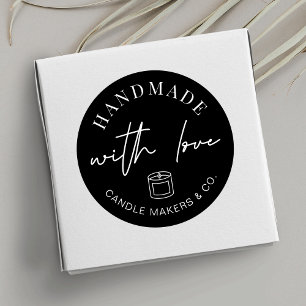 Adesivo Vela Preta Minimalista Derramada à Mão Com Amor