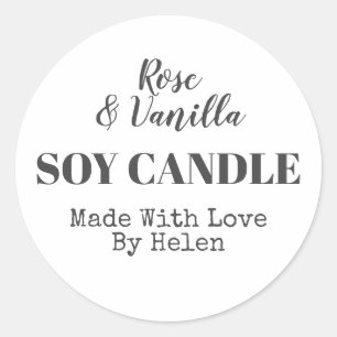 Adesivo Vela Simples De Soja Branca E Negra