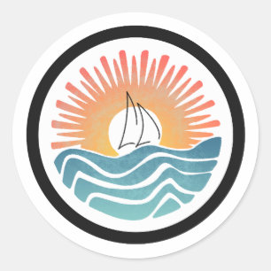 Adesivo Vela Sunset em Laranja e Blue Sticker