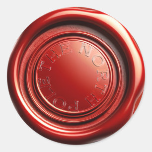 Adesivo Vela Vermelha Selo de Cera Gelo Transparente "O Po