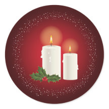Velas Brancas de Natal Aconchegantes em Vermelho c