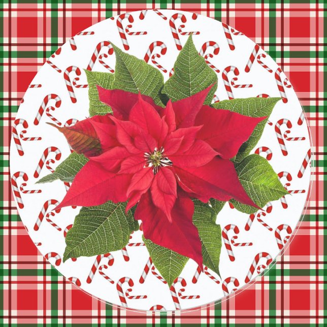 Adesivo Velas de envelopes de Poinsettia de Natal (Criador carregado)