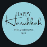 Adesivo Velas de Feriado Moderno Feliz Hanukkah<br><div class="desc">Personalize o texto personalizado acima. Você pode encontrar itens de coordenação adicionais na nossa coleção "Modern Happy Hanukkah Candles".</div>