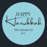 Adesivo Velas de Feriado Moderno Feliz Hanukkah<br><div class="desc">Personalize o texto personalizado acima. Você pode encontrar itens de coordenação adicionais na nossa coleção "Modern Happy Hanukkah Candles".</div>