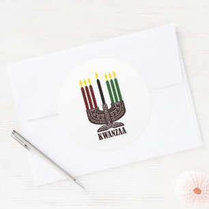 Adesivo Velas de Kwanzaa, Castanho Verde Vermelho