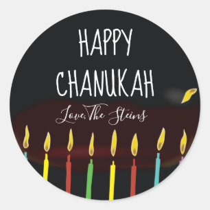Adesivo Velas de Menorah "Happy Chanukah"