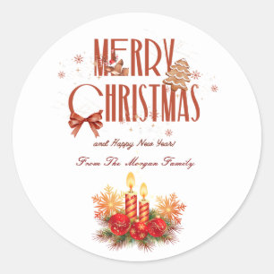 Adesivo Velas de Natal Vermelhas Elegantes Feliz Natal