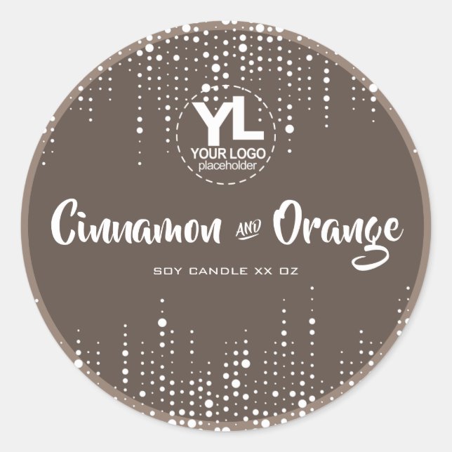 Adesivo Velas de soja Castanho com chuva gotejante (Frente)