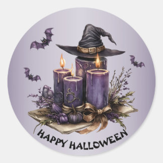 Adesivo Velas Roxas do Halloween Mordem Assustador