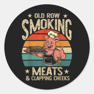 Adesivo Velhas Linhas Fumando Refeições E Fapeando Cheeks 