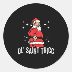 Adesivo Velho Papai Thicc, engraçado Papai Noel retrô Twer