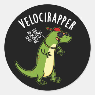 Adesivo Veloci-rapper Piada de Dinossauro Divertida Fundo