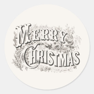 ADESIVO VELOPE SINALIZADOR: VINTAGE MERRY CHRISTMAS