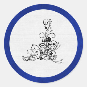 Adesivo Veludo azul, casamento preto do Flourish