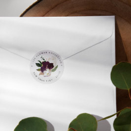 Adesivo Velvet Magnolia Buquê Endereço de retorno botânico