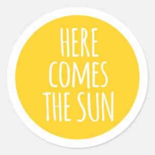 Adesivo vem aqui o sol, arte da palavra, design do t-shirt