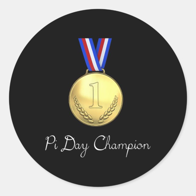 Adesivo Vencedor do Concurso Pi Day - Pi Champion Gift Tee (Frente)