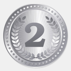 Adesivo Vencedor do segundo de medalhas de prata