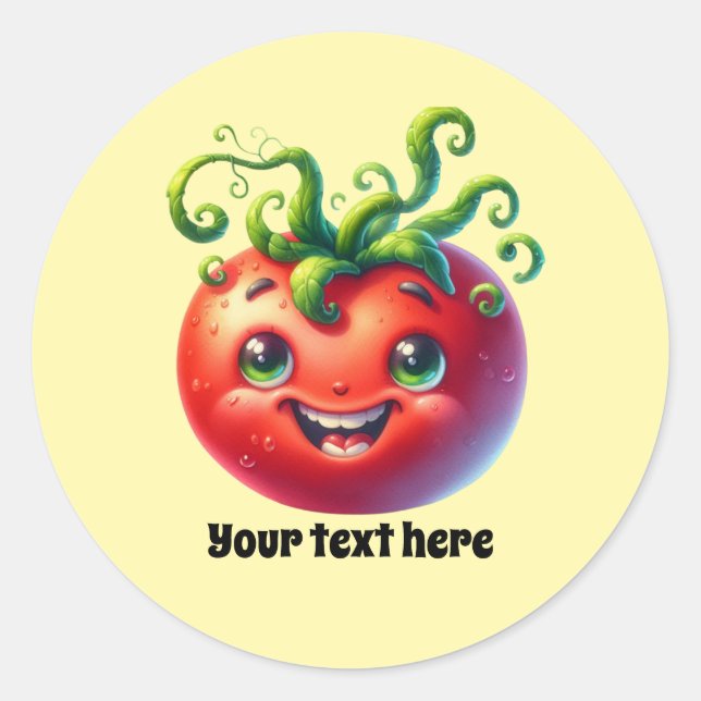 Adesivo Vendedores de tomate divertidos personalizáveis  (Frente)