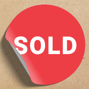 Adesivo vendido Rótulo do produto vermelho