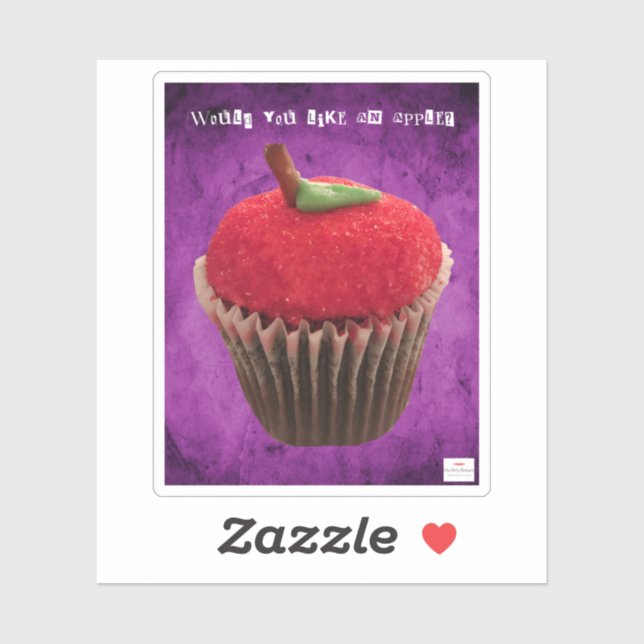 Adesivo Veneno Cupcake da Apple assustador (Folha)