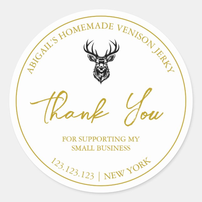 Adesivo Veneno simples caseiro Jerky Obrigado Rótulo (Frente)