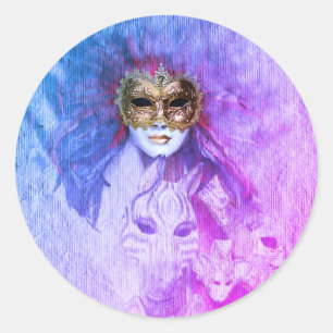 Adesivo Venetian Mask, Carnaval, Vintage Art - Itália