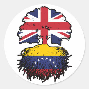 Adesivo Venezuela Bandeira das Raízes da Árvore Britânica