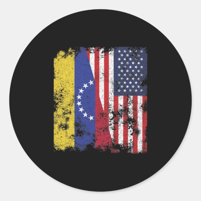 Adesivo Venezuela: Bandeira dos EUA - Half American (Frente)