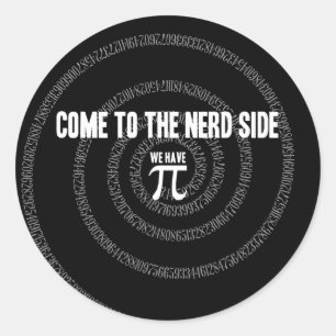 Adesivo Venha ao lado do Nerd para Pi em preto