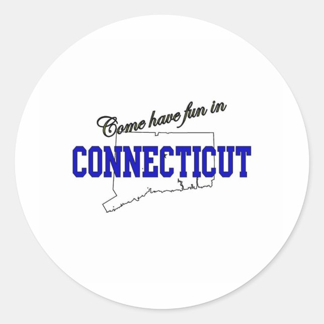 Adesivo Venha se divertir em Connecticut (Frente)