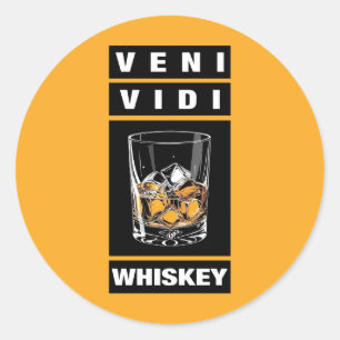 Adesivo Veni Vidi Whiskey   Citação Engraçada Para Amantes