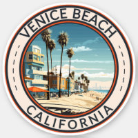 Venice Beach California Boardwalk Viagem Art Retro
