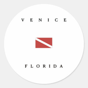 Adesivo Venice Florida Scuba Dive Flag