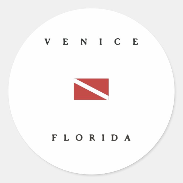 Adesivo Venice Florida Scuba Dive Flag (Frente)