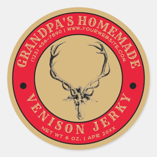 Adesivo Venison Jerky Modelo (Frente)