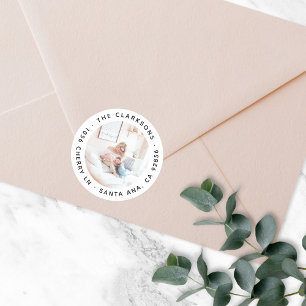 Adesivo Ventilador de fotos redondas clássico de endereço 