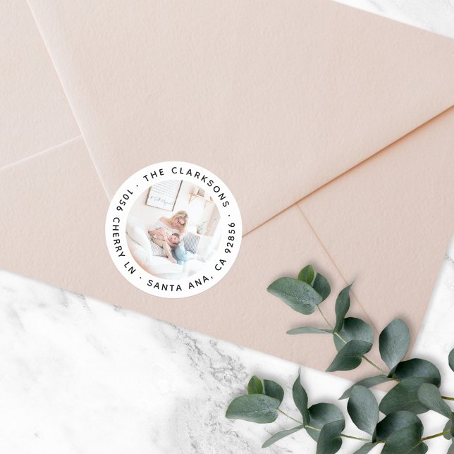 Adesivo Ventilador de fotos redondas clássico de endereço  (Criador carregado)