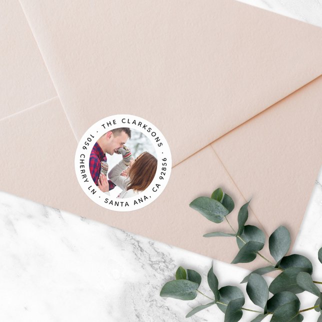 Adesivo Ventilador de fotos redondas clássico de endereço  (Criador carregado)