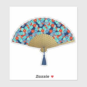 Adesivo Ventilador Deco - Flores em Cobalto, Turquesa e Ve