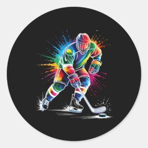 Adesivo Ventoinha Colorida de Hockey no Gelo com Tinta Cor
