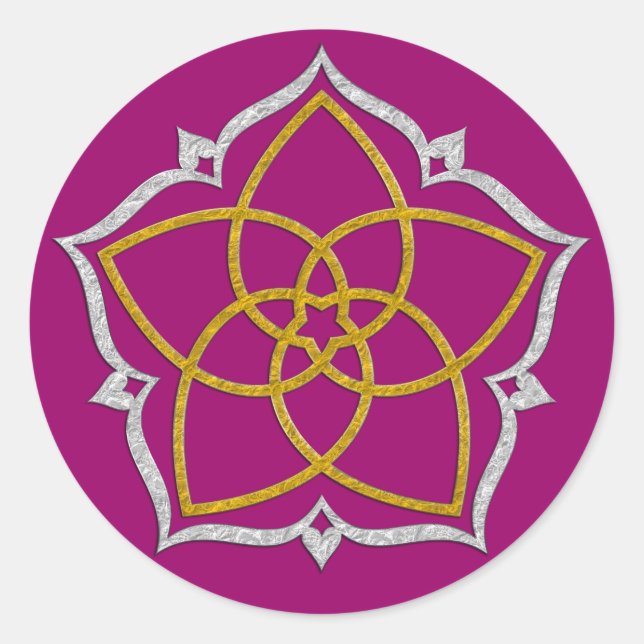 Adesivo VENUS FLOWER / Venusblume Lotus DOURADO SILVER (Frente)