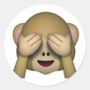 Adesivo Ver Sem Macaco Mau - Emoji