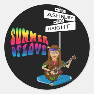 Adesivo Verão de Haight Ashbury do amor