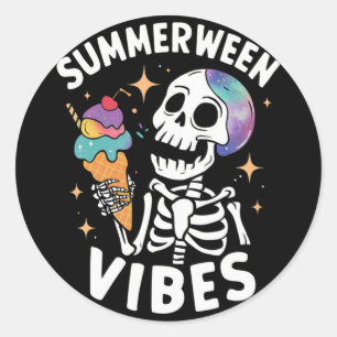Adesivo Verão Halloween Engraçado Esqueleto De Gelo