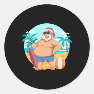 Adesivo Verão havaiano Papai Noel engraçado Natal tropical