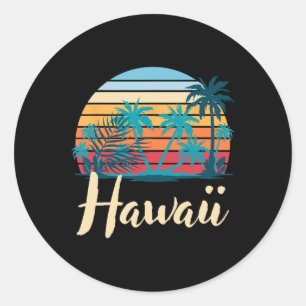 Adesivo Verão Retro Havaiano Férias Palmeiras Tropical